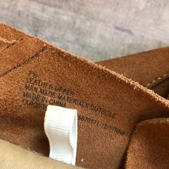 A New Day Camel Leather Moccasin Style Loafers - Picture 6 of 7